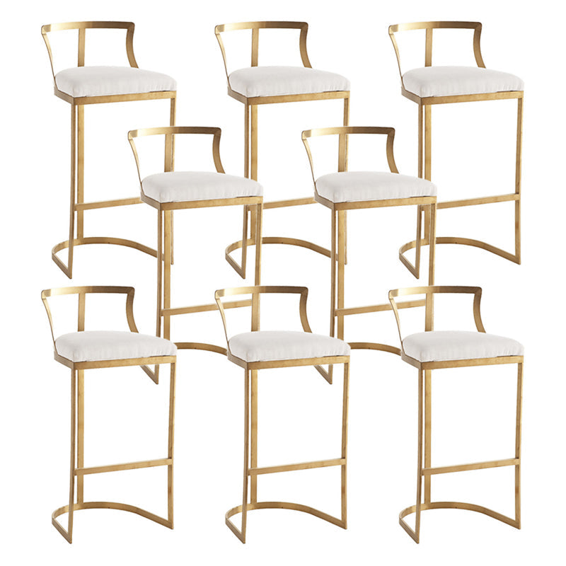 Glam Style Upholstered Counter Height Stool Metal Bar Stool Bar Stool Gold 8 Piece Set Clearhalo 'Bar Furniture' 'Bar Stools' 'bar_stools' 'furn' 'furn_bar_stools' 'Furniture' 'Kitchen & Dining Furniture' 5599135