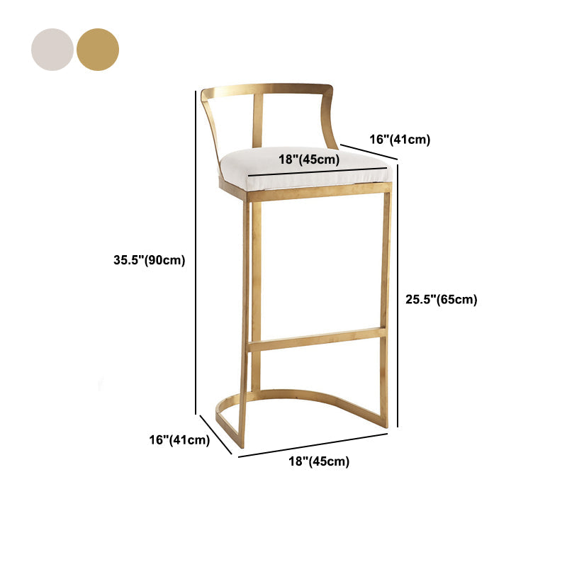 Glam Style Upholstered Counter Height Stool Metal Bar Stool Bar Stool Clearhalo 'Bar Furniture' 'Bar Stools' 'bar_stools' 'furn' 'furn_bar_stools' 'Furniture' 'Kitchen & Dining Furniture' 5599136