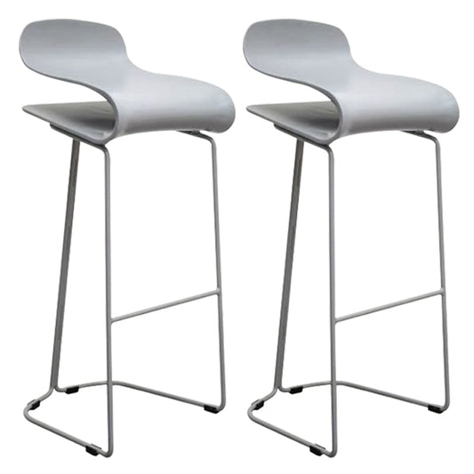 Low Back Footrest Bar & Counter Stool Modern Indoor Acrylic Counter Stool Grey 2 Piece Set