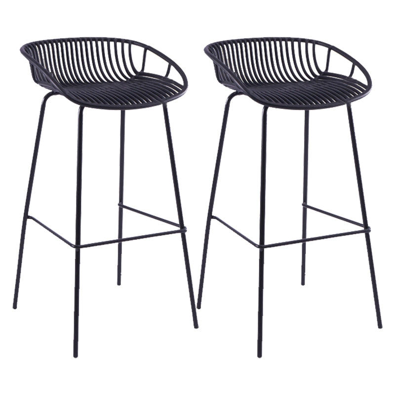 Moderne plastic voorgevormde stoel IJzeren Base voetstoel kruk voor woonkamer