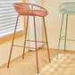 Modern Plastic Contoured Seat Iron Base Footrest Stool for Living Room