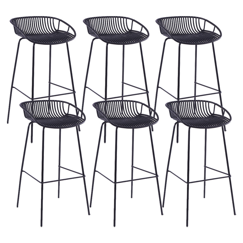 Moderne plastic voorgevormde stoel IJzeren Base voetstoel kruk voor woonkamer