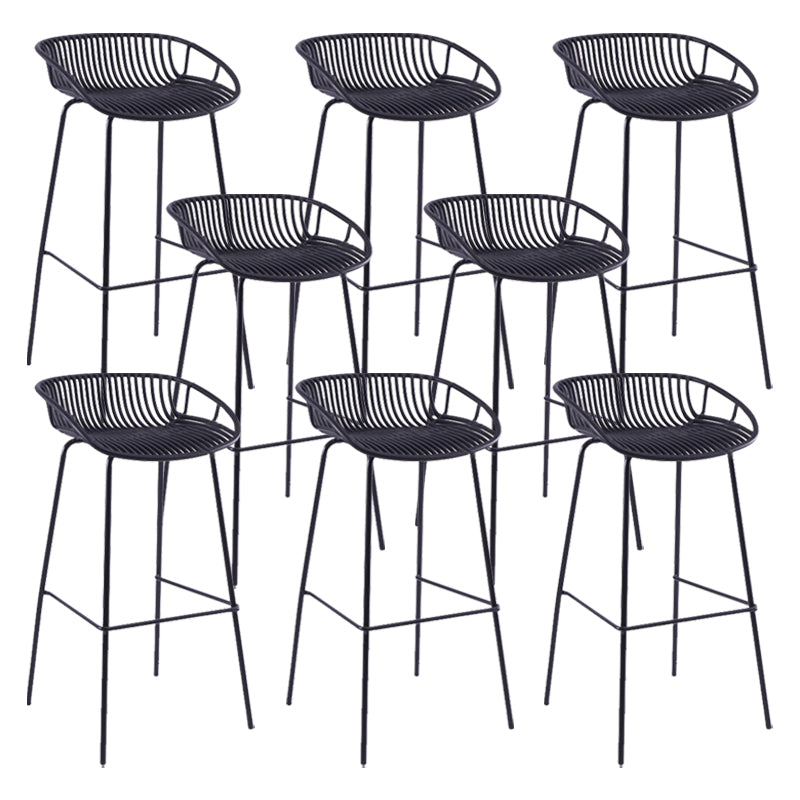 Moderne plastic voorgevormde stoel IJzeren Base voetstoel kruk voor woonkamer