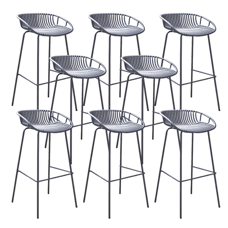 Moderne plastic voorgevormde stoel IJzeren Base voetstoel kruk voor woonkamer