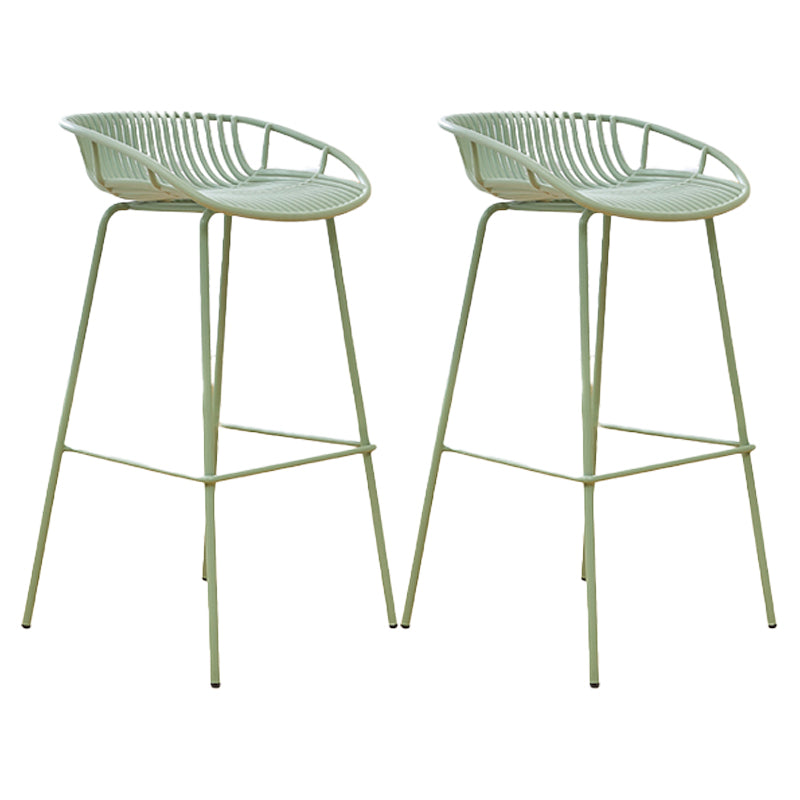 Moderne plastic voorgevormde stoel IJzeren Base voetstoel kruk voor woonkamer