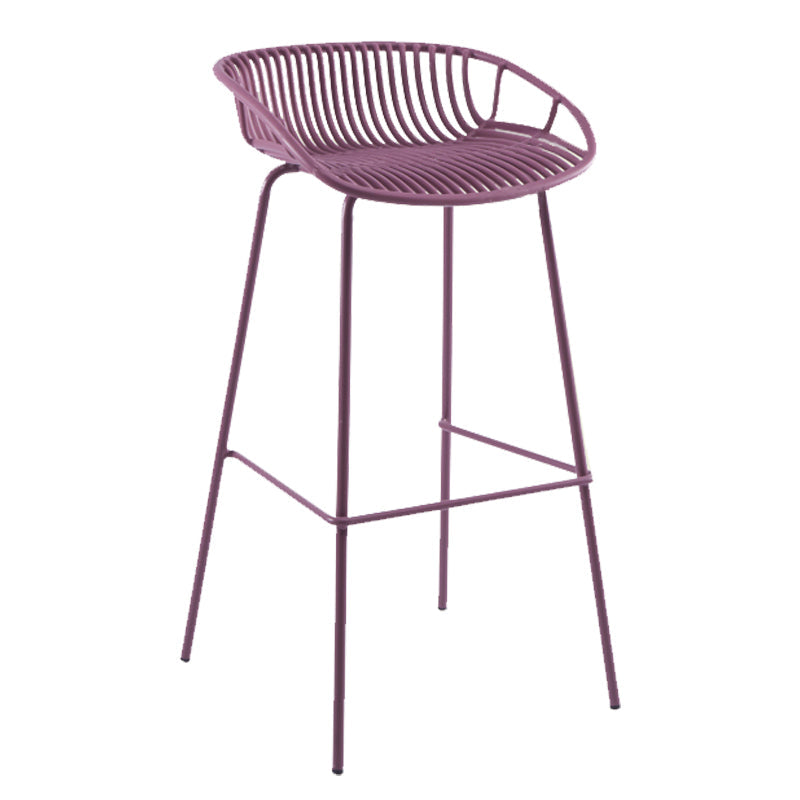 Moderne plastic voorgevormde stoel IJzeren Base voetstoel kruk voor woonkamer