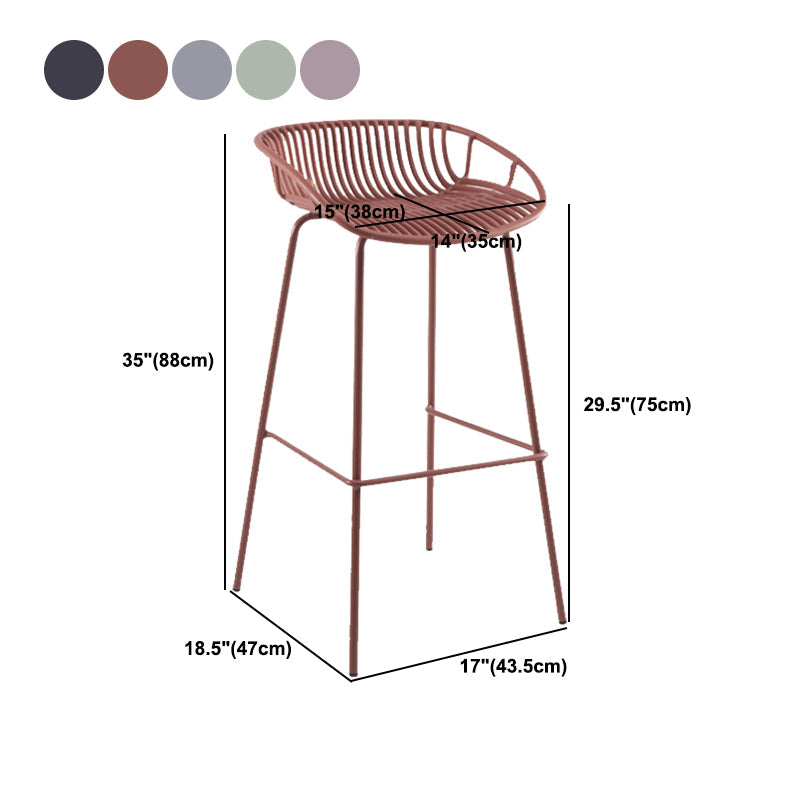 Moderne plastic voorgevormde stoel IJzeren Base voetstoel kruk voor woonkamer