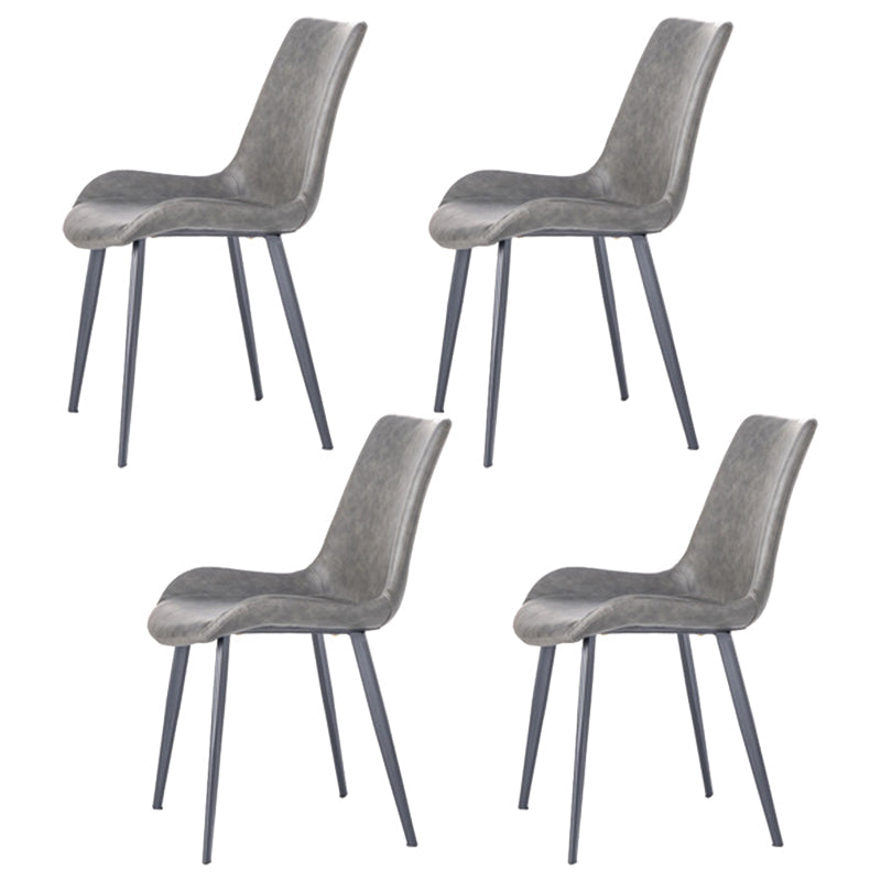 Contemporary Dining Table Set 1/4/5/7 Pcs Black Sintered Stone Top Table with Side Chairs 4 Light Grey Chairs Clearhalo 'Dining Room Sets' 'Dining Tables & Seating' 'dining_room_set' 'furn' 'furn_dining_room_set' 'Furniture' 'Kitchen & Dining Furniture' 5599511