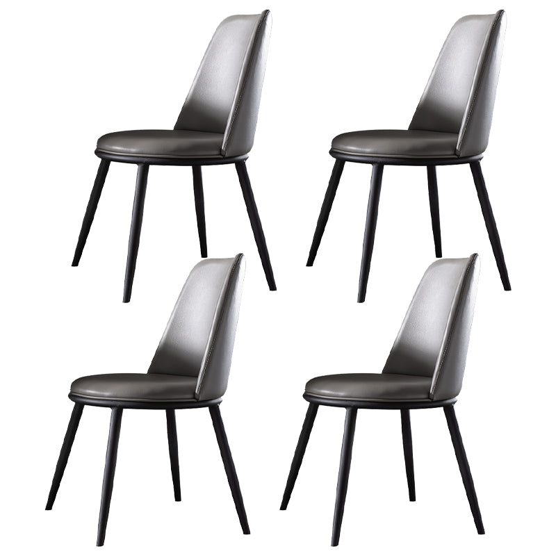Contemporary Dining Table Set 1/4/5/7 Pcs Black Sintered Stone Top Table with Side Chairs 4 Dark Grey Chairs Clearhalo 'Dining Room Sets' 'Dining Tables & Seating' 'dining_room_set' 'furn' 'furn_dining_room_set' 'Furniture' 'Kitchen & Dining Furniture' 5599512