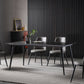 Contemporary Dining Table Set 1/4/5/7 Pcs Black Sintered Stone Top Table with Side Chairs Clearhalo 'Dining Room Sets' 'Dining Tables & Seating' 'dining_room_set' 'furn' 'furn_dining_room_set' 'Furniture' 'Kitchen & Dining Furniture' 5599515