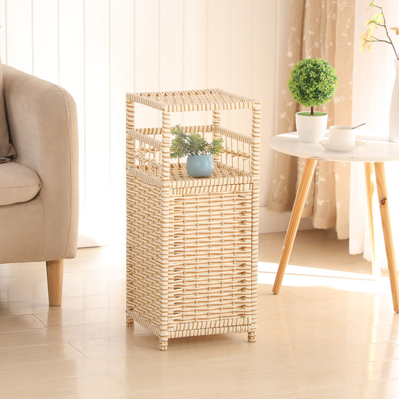 モダンなスタイルのベッドサイドテーブルラタン素材マルチ - カラー選択4脚ナイトスタンド