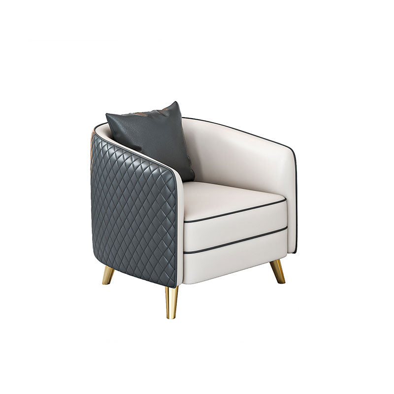 Faux Leather Contemporary Standard Sofa Sloped Arm Sofa for Living Room 27.5"L x 25.5"W x 29.5"H Grey Clearhalo 'furn' 'furn_sofas' 'Furniture' 'Living Room Furniture' 'Sofa' 'sofas' 5601367