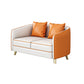 Faux Leather Contemporary Standard Sofa Sloped Arm Sofa for Living Room 55.1"L x 25.6"W x 29.5"H Orange Clearhalo 'furn' 'furn_sofas' 'Furniture' 'Living Room Furniture' 'Sofa' 'sofas' 5601370
