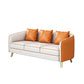 Faux Leather Contemporary Standard Sofa Sloped Arm Sofa for Living Room 71"L x 26"W x 30"H Orange Clearhalo 'furn' 'furn_sofas' 'Furniture' 'Living Room Furniture' 'Sofa' 'sofas' 5601372