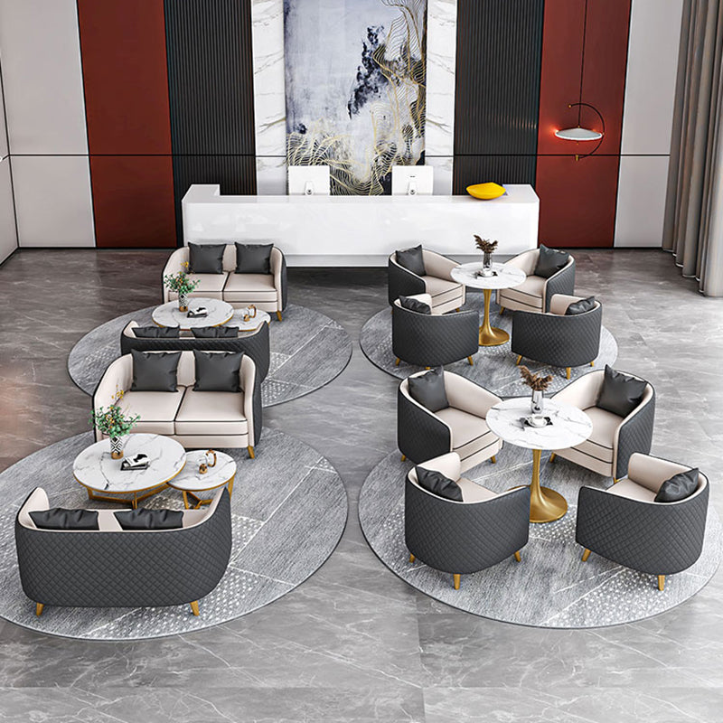 Faux Leather Contemporary Standard Sofa Sloped Arm Sofa for Living Room Clearhalo 'furn' 'furn_sofas' 'Furniture' 'Living Room Furniture' 'Sofa' 'sofas' 5601373