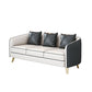 Faux Leather Contemporary Standard Sofa Sloped Arm Sofa for Living Room 71"L x 26"W x 30"H Grey Clearhalo 'furn' 'furn_sofas' 'Furniture' 'Living Room Furniture' 'Sofa' 'sofas' 5601375
