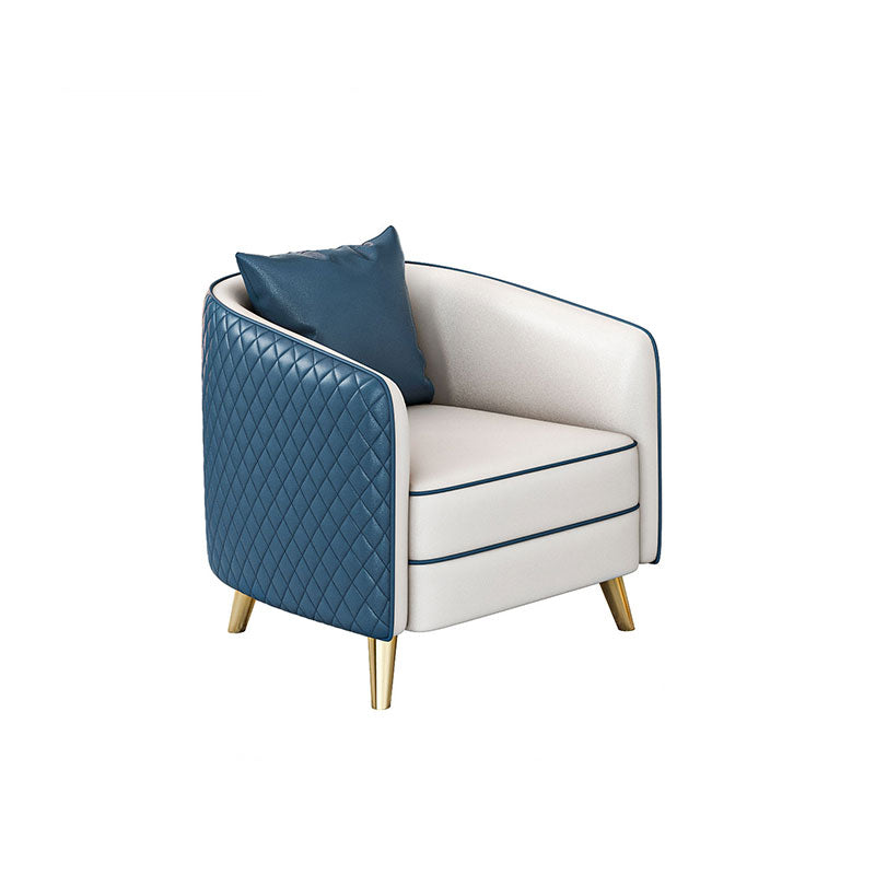 Faux Leather Contemporary Standard Sofa Sloped Arm Sofa for Living Room 27.5"L x 25.5"W x 29.5"H Blue Clearhalo 'furn' 'furn_sofas' 'Furniture' 'Living Room Furniture' 'Sofa' 'sofas' 5601378