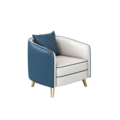 Faux Leather Contemporary Standard Sofa Sloped Arm Sofa for Living Room 27.5"L x 25.5"W x 29.5"H Blue Clearhalo 'furn' 'furn_sofas' 'Furniture' 'Living Room Furniture' 'Sofa' 'sofas' 5601378