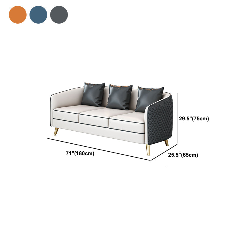 Faux Leather Contemporary Standard Sofa Sloped Arm Sofa for Living Room Clearhalo 'furn' 'furn_sofas' 'Furniture' 'Living Room Furniture' 'Sofa' 'sofas' 5601391