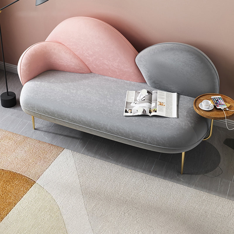 Contemporary Curved Sofa Moon Shape Sloped Arm Sofa with Storage Tray for Living Room Clearhalo 'furn' 'furn_sofas' 'Furniture' 'Living Room Furniture' 'Sofa' 'sofas' 5601399