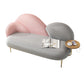 Contemporary Curved Sofa Moon Shape Sloped Arm Sofa with Storage Tray for Living Room 59"L x 27.5"W x 35.5"H Grey-Pink-Grey Clearhalo 'furn' 'furn_sofas' 'Furniture' 'Living Room Furniture' 'Sofa' 'sofas' 5601401
