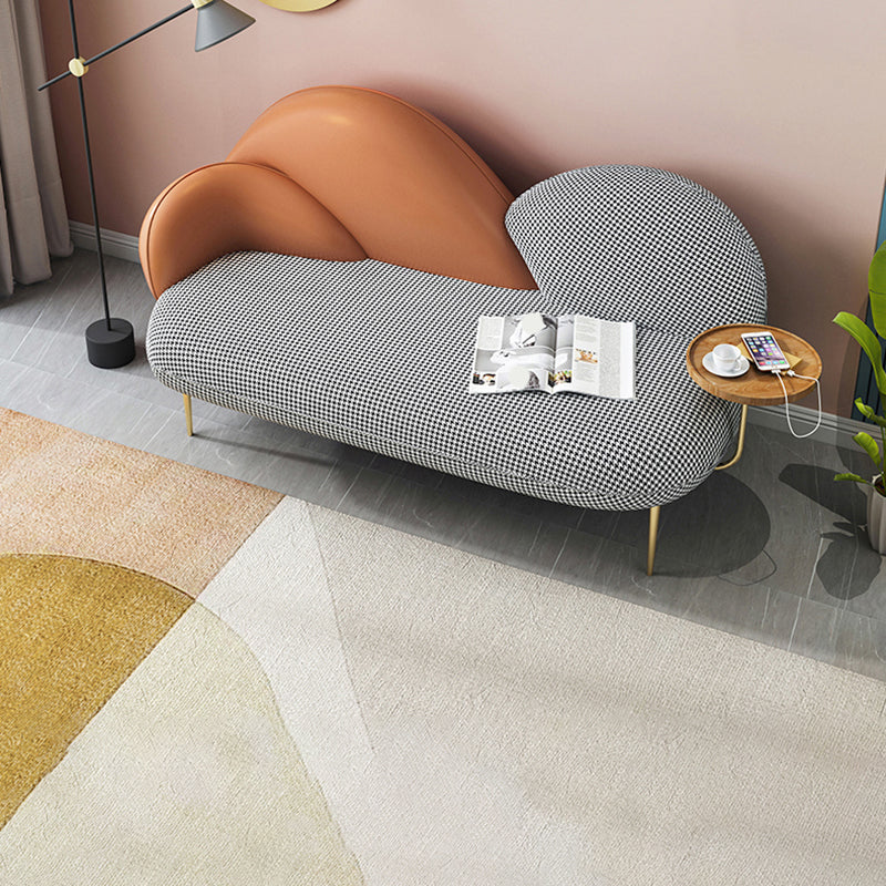 Contemporary Curved Sofa Moon Shape Sloped Arm Sofa with Storage Tray for Living Room Clearhalo 'furn' 'furn_sofas' 'Furniture' 'Living Room Furniture' 'Sofa' 'sofas' 5601405