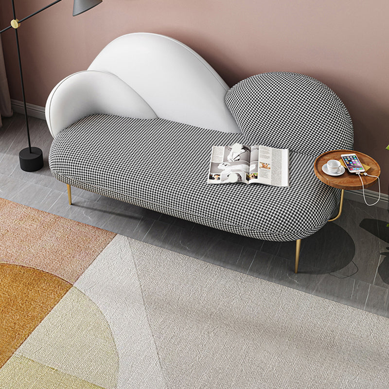 Contemporary Curved Sofa Moon Shape Sloped Arm Sofa with Storage Tray for Living Room Clearhalo 'furn' 'furn_sofas' 'Furniture' 'Living Room Furniture' 'Sofa' 'sofas' 5601406