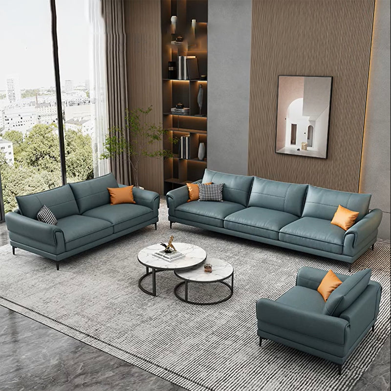 Faux Coupage de canapé à bras évasé contemporain de coloration en cuir en cuir en cuir en cuir en cuir en cuir