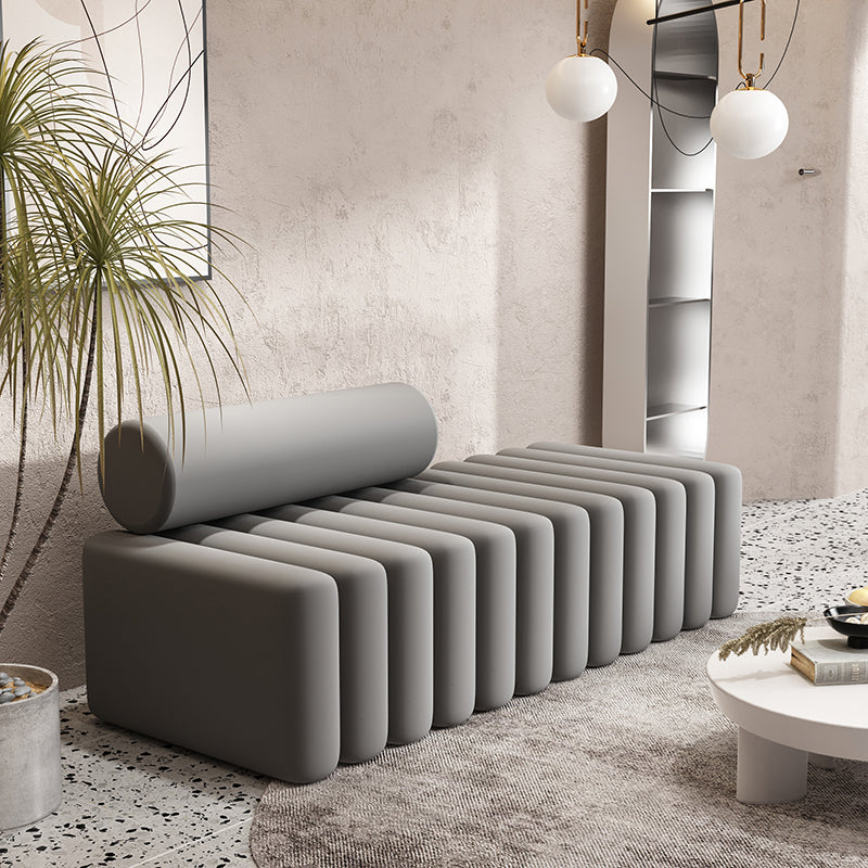 Velvet Contemporary Standard Sofa Armless Sofa for Living Room, Apartment Silver Clearhalo 'furn' 'furn_sofas' 'Furniture' 'Living Room Furniture' 'Sofa' 'sofas' 5601427