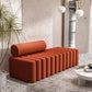 Velvet Contemporary Standard Sofa Armless Sofa for Living Room, Apartment Orange-Red Clearhalo 'furn' 'furn_sofas' 'Furniture' 'Living Room Furniture' 'Sofa' 'sofas' 5601430