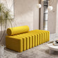 Velvet Contemporary Standard Sofa Armless Sofa for Living Room, Apartment Lemon Yellow Clearhalo 'furn' 'furn_sofas' 'Furniture' 'Living Room Furniture' 'Sofa' 'sofas' 5601433
