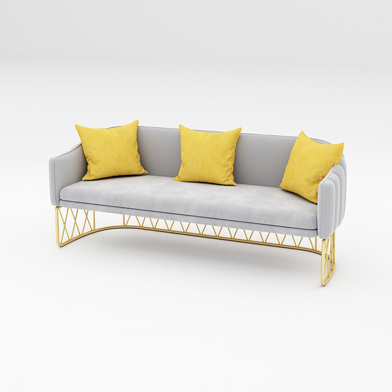 Sofá de brazo inclinado de sofá estándar de terciopelo para sala de estar, apartamento