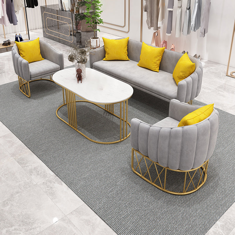 Sofá de brazo inclinado de sofá estándar de terciopelo para sala de estar, apartamento