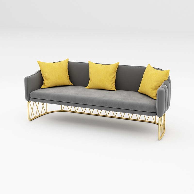 Sofá de brazo inclinado de sofá estándar de terciopelo para sala de estar, apartamento