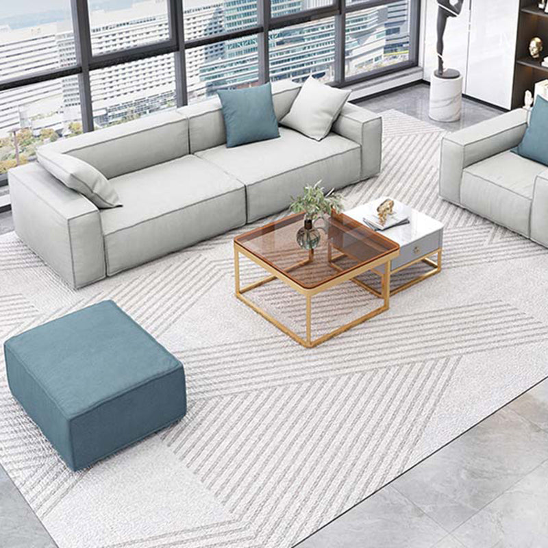 Gray Contemporary Standard Sofa Square Arm Sofa for Living Room, Apartment