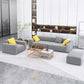 Gray Contemporary Standard Sofa Square Arm Sofa for Living Room, Apartment
