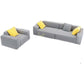 Gray Contemporary Standard Sofa Square Arm Sofa for Living Room, Apartment