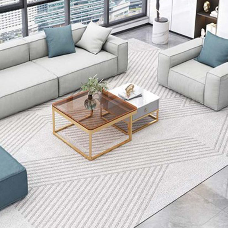 Gray Contemporary Standard Sofa Square Arm Sofa for Living Room, Apartment