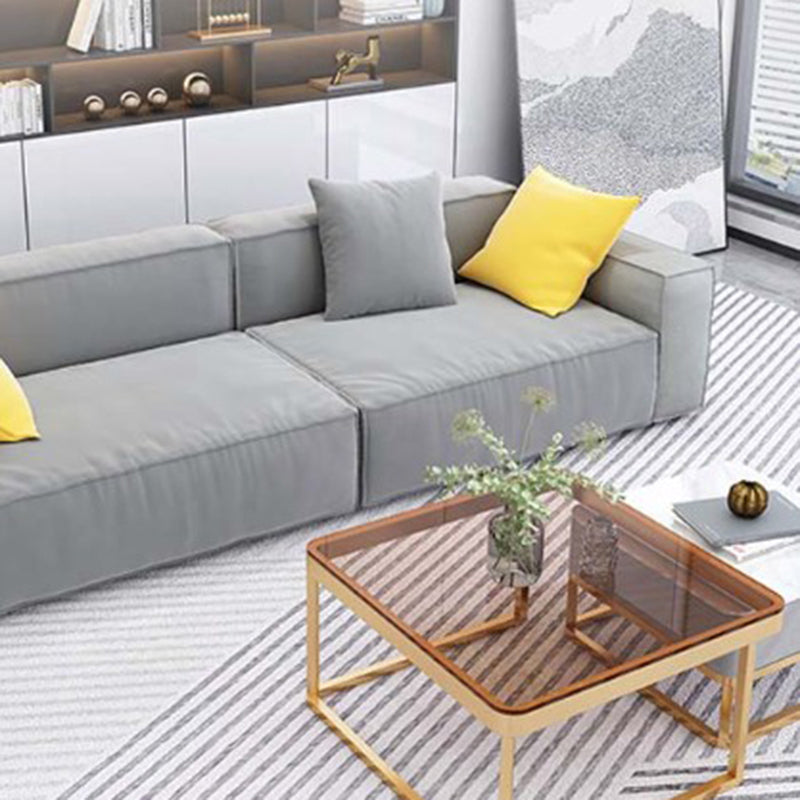 Gray Contemporary Standard Sofa Square Arm Sofa for Living Room, Apartment