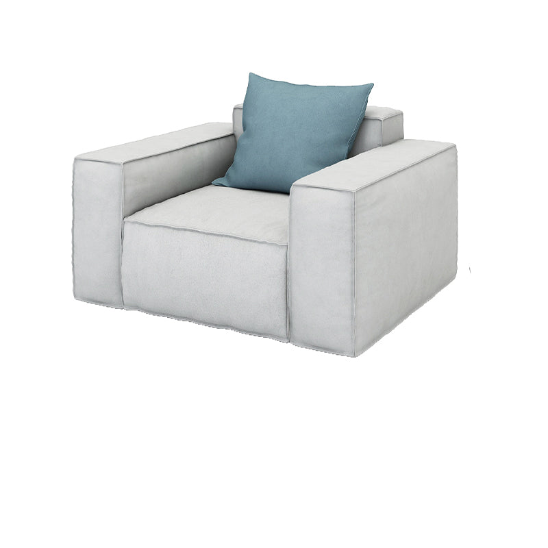 Gray Contemporary Standard Sofa Square Arm Sofa for Living Room, Apartment
