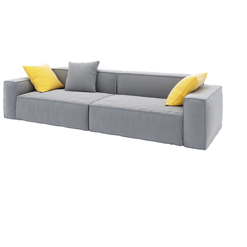 Gray Contemporary Standard Sofa Square Arm Sofa for Living Room, Apartment