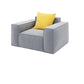 Gray Contemporary Standard Sofa Square Arm Sofa for Living Room, Apartment