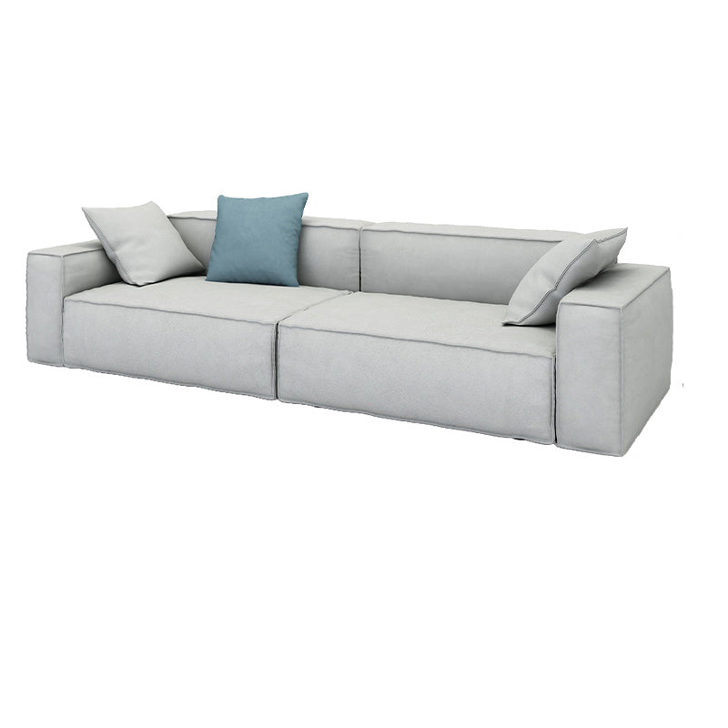 Gray Contemporary Standard Sofa Square Arm Sofa for Living Room, Apartment