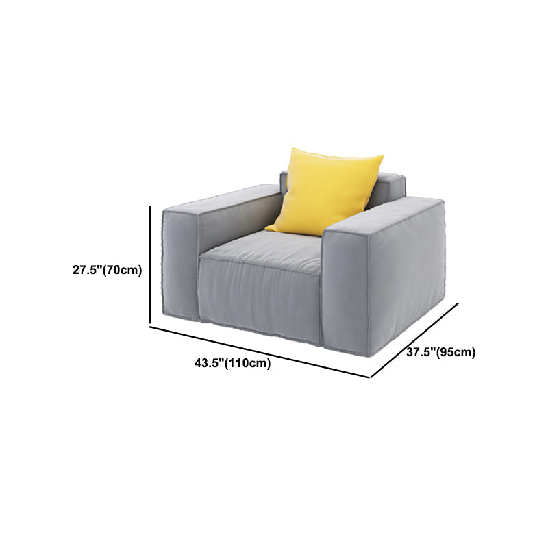 Gray Contemporary Standard Sofa Square Arm Sofa for Living Room, Apartment