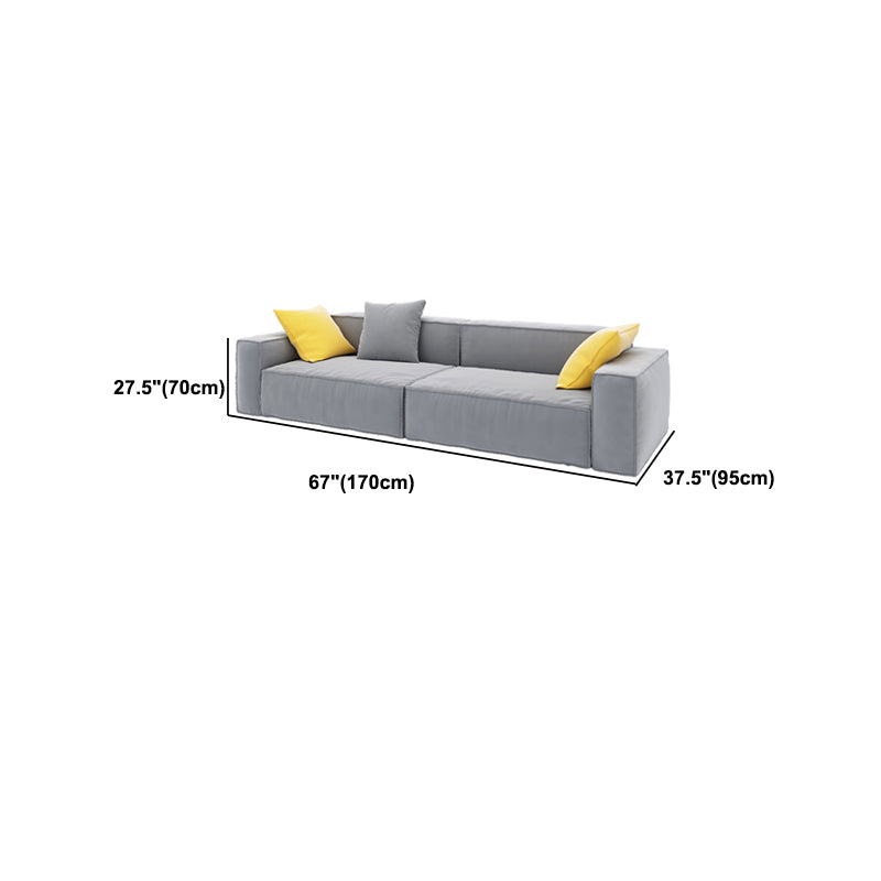 Gray Contemporary Standard Sofa Square Arm Sofa for Living Room, Apartment