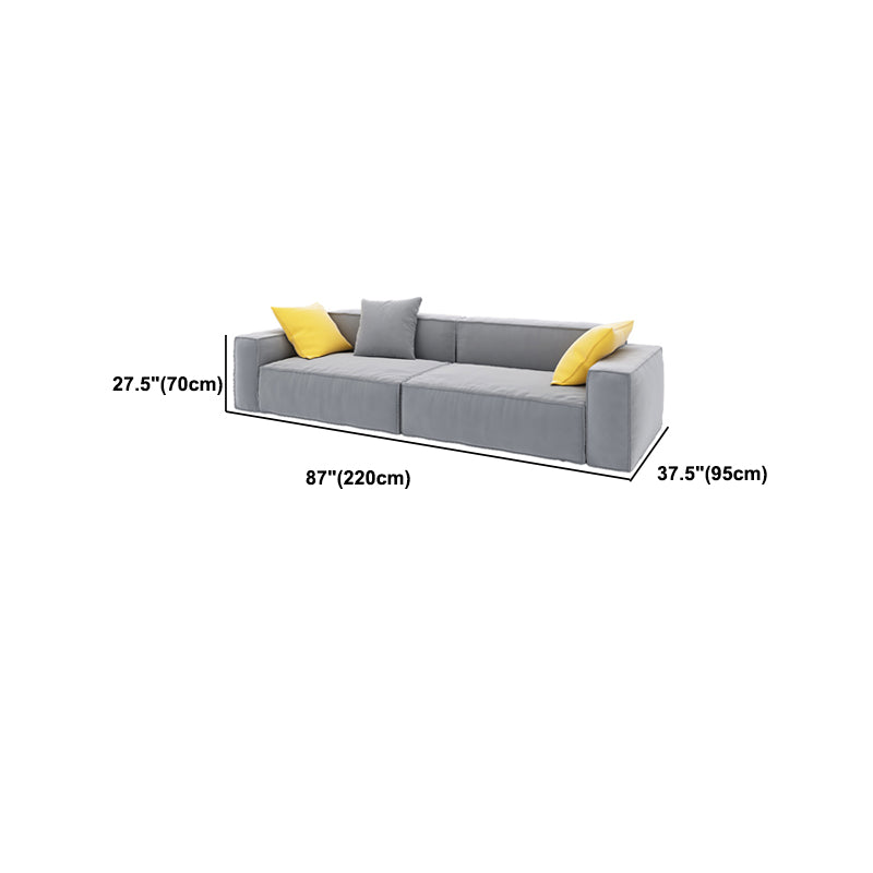 Gray Contemporary Standard Sofa Square Arm Sofa for Living Room, Apartment