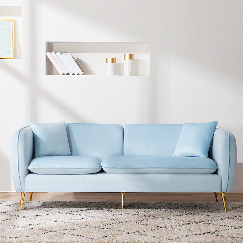 Contemporary Standard Square Arm Living Room Stationary Cotton Seating