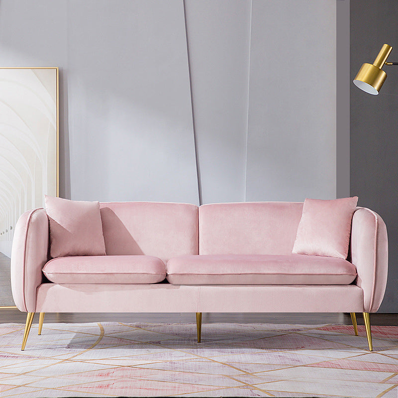 Contemporary Standard Square Arm Living Room Stationary Cotton Seating