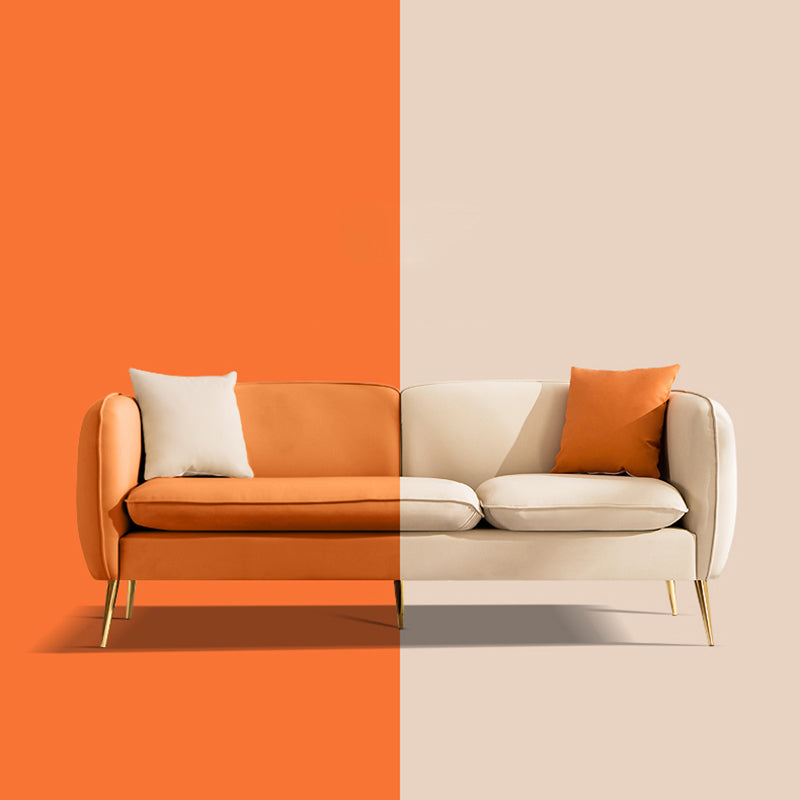 Contemporary Standard Square Arm Living Room Stationary Cotton Seating