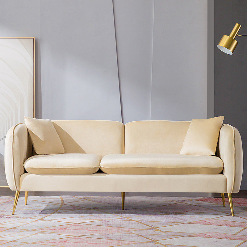 Contemporary Standard Square Arm Living Room Stationary Cotton Seating